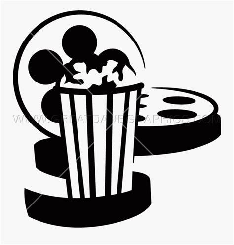 Download Movie & Popcon Blank & White Clipart Black - Movie Theater Popcorn Silhouette , Free ...