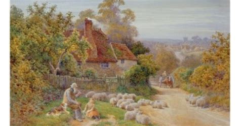 English Countryside Paintings | English countryside with Sheep & Old man | ENGLISH COTTAGES ...