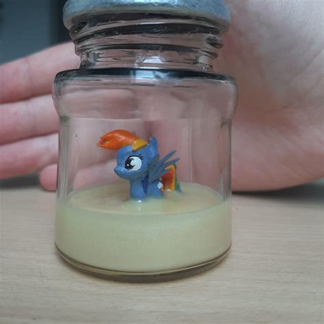 Don't worry. The "stuff" in there is resin. The pony is a model off Thingiverse I printed and ...