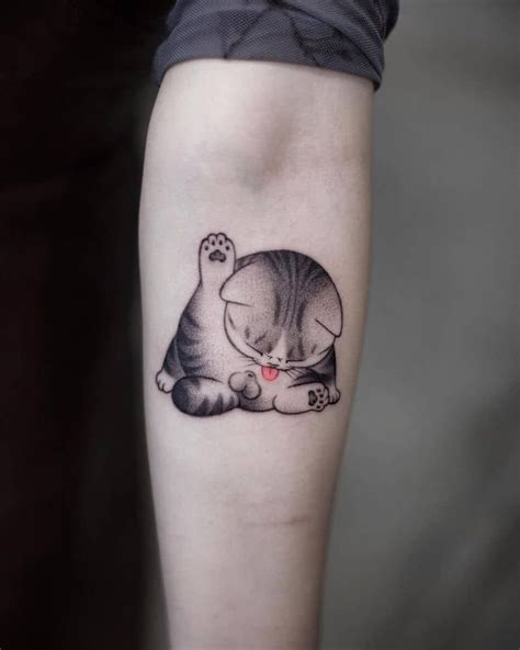 Funny tattoos, Minimalist cat tattoo, Tattoos