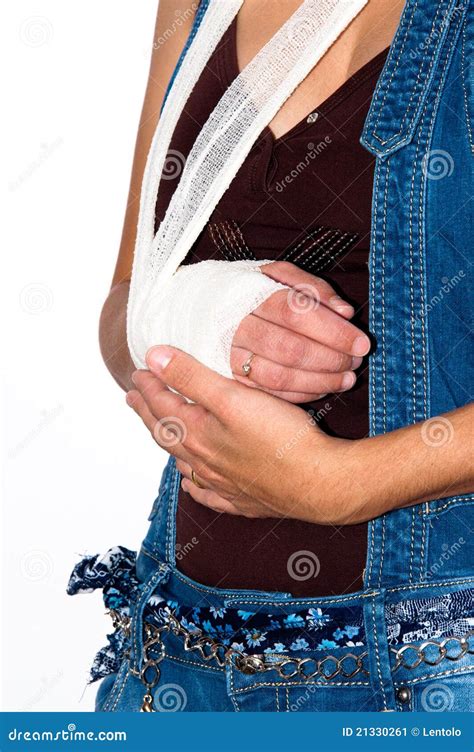 Girl With An Injured Hand Stock Image - Image: 21330261