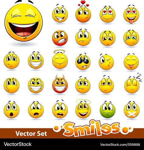 Cute smileballs Royalty Free Vector Image - VectorStock