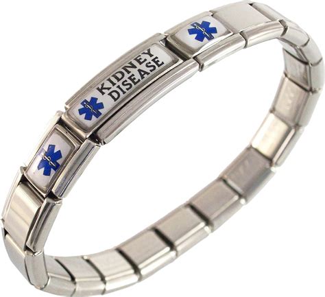 Amazon.com: Kidney Disease Medical ID Alert Bracelet for Men or Women ...