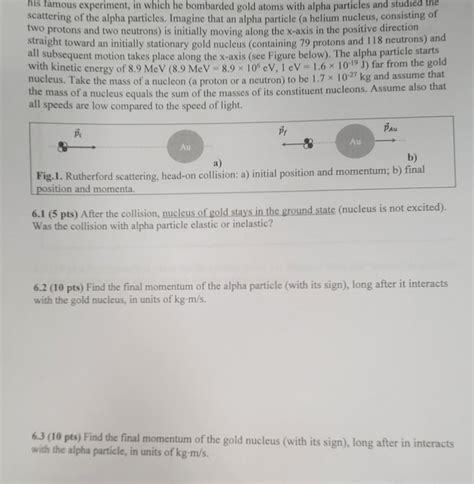 Solved his famous experiment, in which he bombarded gold | Chegg.com