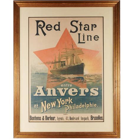 Red Star Line Steamship Poster