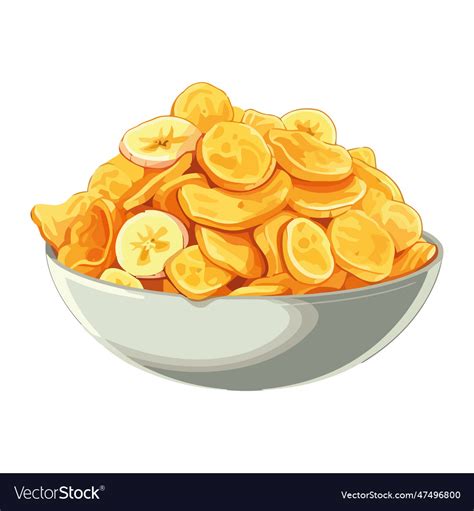 Fresh organic fruit banana bowl meal Royalty Free Vector