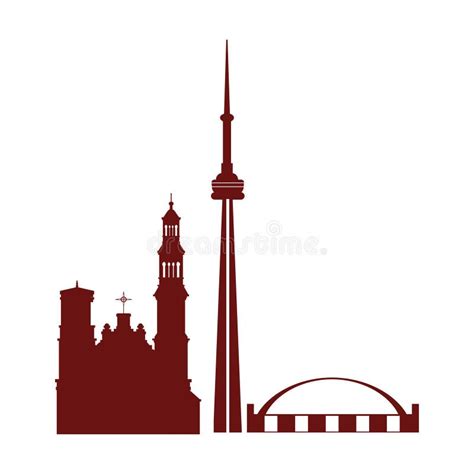 Isolated Silhouette of a Toronto Skyline Vector Stock Vector ...