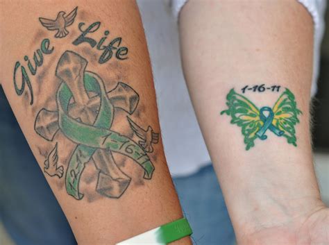 organ donation tattoo | The Goat: POTD - Caregiver Tattoos I love that they both got matching ...