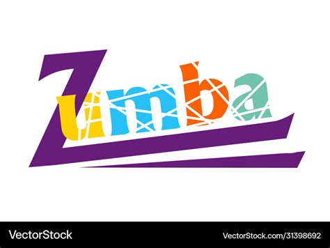 Zumba card isolated on white logo for dance Vector Image