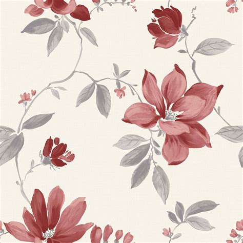 Magnolia Cream Floral Wallpaper | Departments | DIY at B&Q | Floral ...