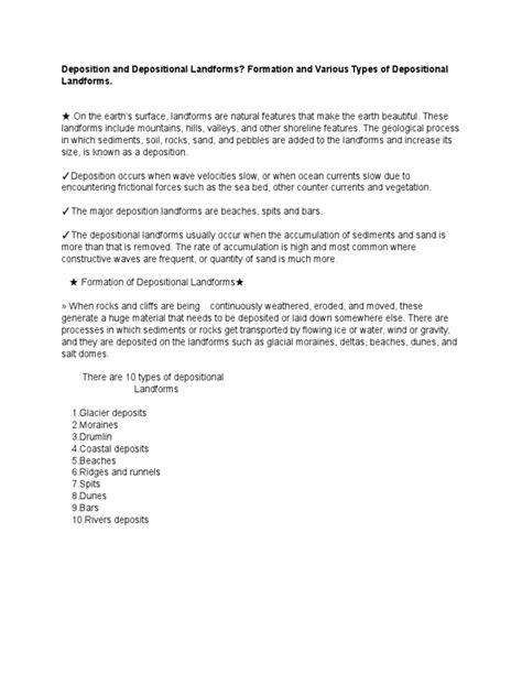 Deposition and Depositional Landforms - Formation and Various Types of ...