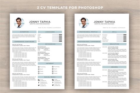 Free Photoshop Resume Templates Of 10 Cv Template Sho - vrogue.co