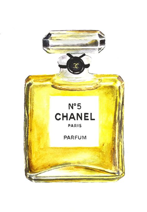 Chanel N.5 Perfume Bottle Painting Painting by Del Art