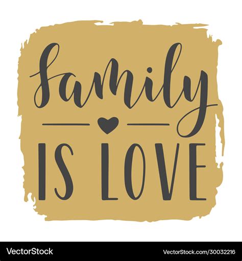 Handwritten lettering family is love Royalty Free Vector