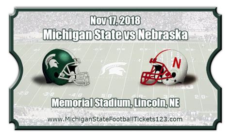 Michigan State Spartans vs Nebraska Cornhuskers Football Tickets | Nov 17, 2018