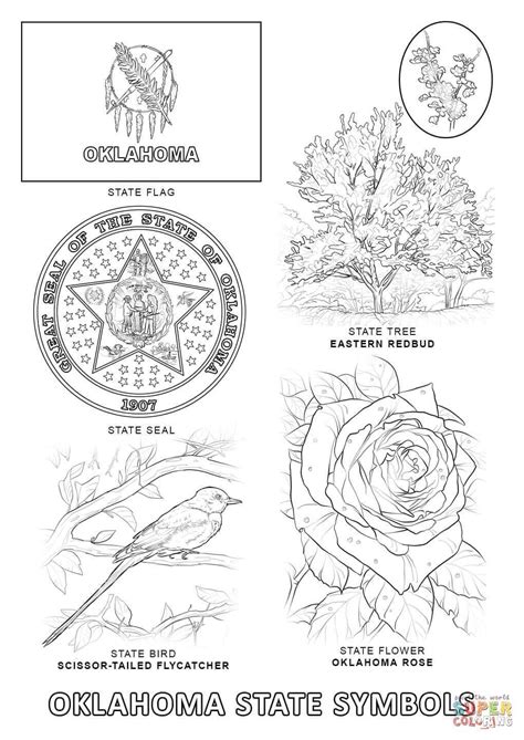 Oklahoma State Flower Coloring Page - LondonropHarper