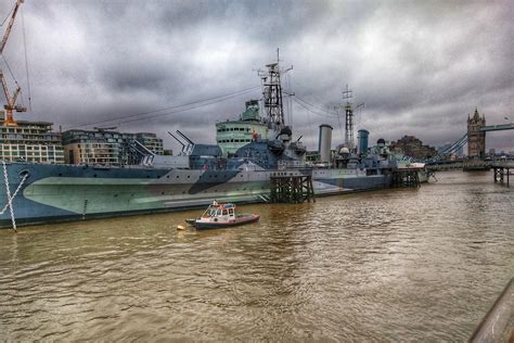 Museum ship HMS Belfast (C35) on the River Thames (HDR), 2017 [4144 x ...