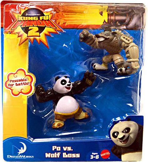 Kung Fu Panda 2 Po vs. Wolf Boss Mini Figure 2-Pack Mattel Toys - ToyWiz