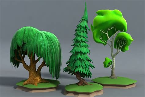 stylized 3d trees | Иллюстрации, Уроки рисования, Игровой дизайн