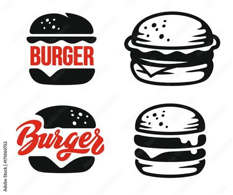 burger logo emblem Stock Vector | Adobe Stock