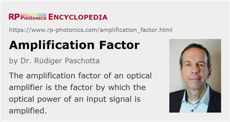 Amplification Factor – gain factor