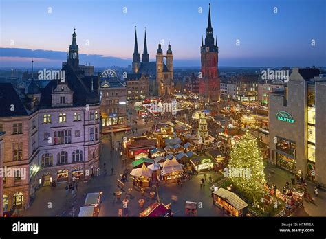 Weihnachtsmarkt Halle / Saale, Sachsen-Anhalt, Deutschland Stockfoto ...