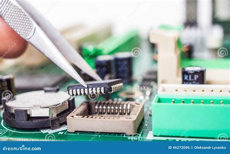 Assembling computer parts stock photo. Image of chip - 46272096