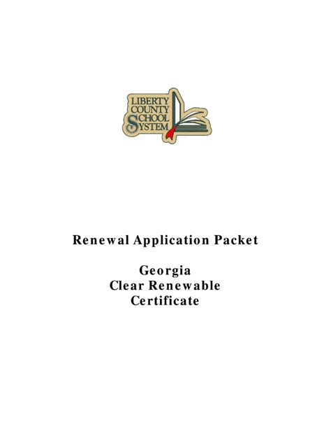 Fillable Online Renewal Application Packet Georgia Clear Renewable ...