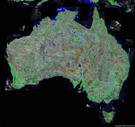 Australia Map and Satellite Image