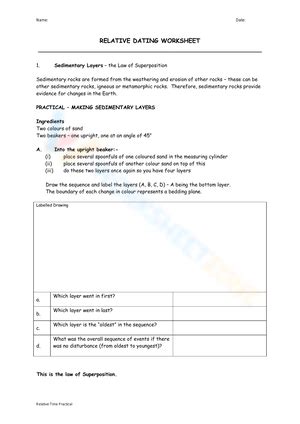 Relative dating answer key worksheets