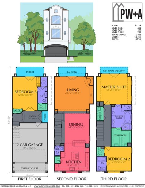 3 Story Urban Home Plan – Preston Wood & Associates