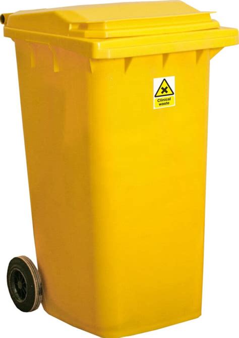 240 Litre 2-Wheeled Lockable Clinical Waste Bin FL-143-240-CW - Fosse Liquitrol