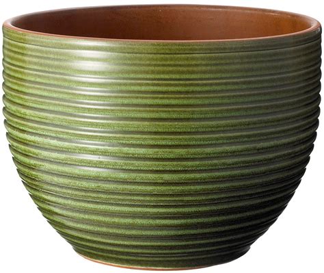 Circular Glazed Green Plant pot (H)180mm (Dia)240mm - B&Q for all your ...