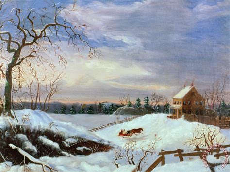 American School Snow scene in New England painting - Snow scene in New ...