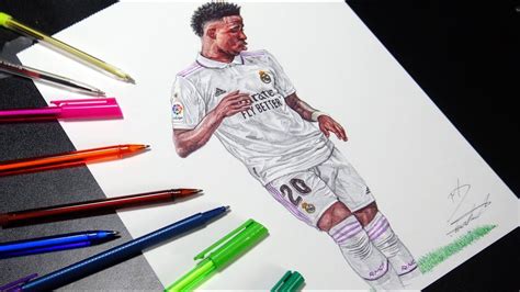 Drawing Vinicius Junior Using Ballpoint Pens | Drawings, Pen sketch ...