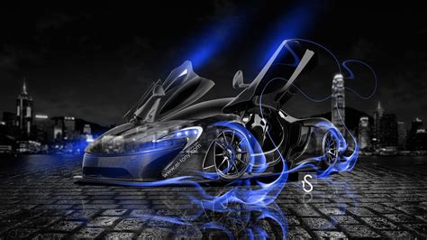 Cars - McLaren P1 - McLaren-P1-Open-Doors-Blue-Fire-Crystal-Car-2013-HD-Wallpapers-design-by ...