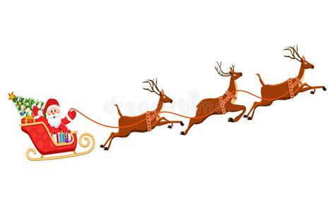 Santa Claus And His Reindeer Clipart