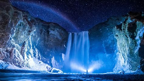 1920x1080 Person Waterfall Night Laptop Full HD 1080P ,HD 4k Wallpapers ...