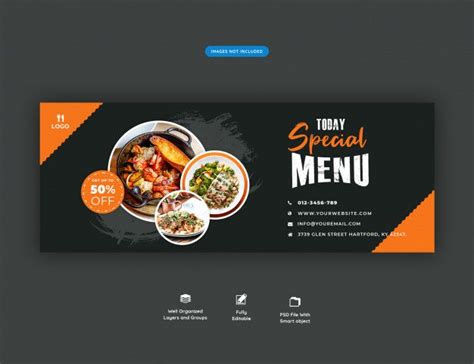 Premium PSD | Food menu and restaurant facebook cover banner template ...