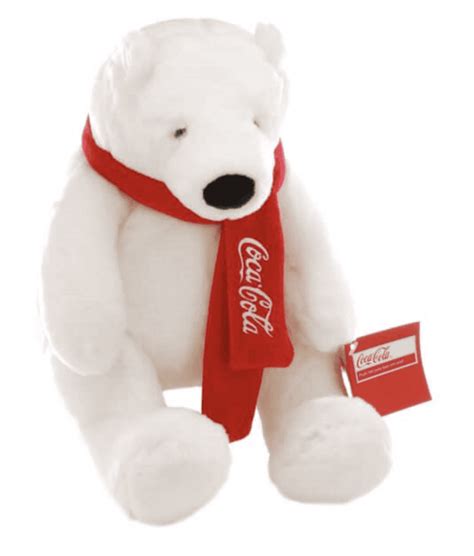 Authentic Coca-Cola Coke Polar Bear with Scarf Plush 10 inc New with ...