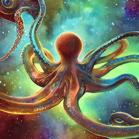 Octopus Nebula Fantasy Digital Art · Creative Fabrica