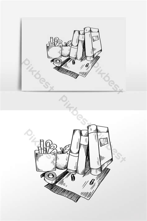 drawing line drawing learning stationery book illustration | PNG Images ...