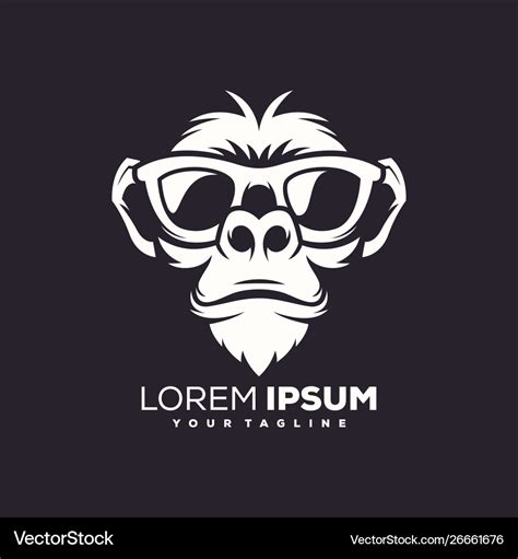 Awesome cool monkey logo design Royalty Free Vector Image