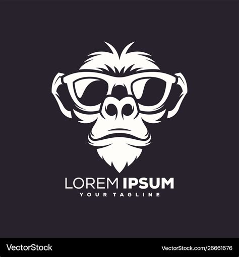 Awesome cool monkey logo design Royalty Free Vector Image