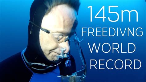 William Winram 145m Freediving World Record (VWT) - YouTube