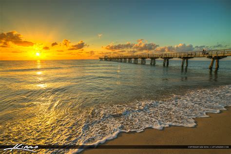 Pompano Beach Pier Broward County Florida Ocean Water | HDR Photography by Captain Kimo