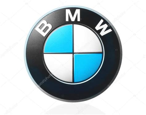 Logo de BMW impreso en papel y colocado sobre fondo blanco — Foto ...