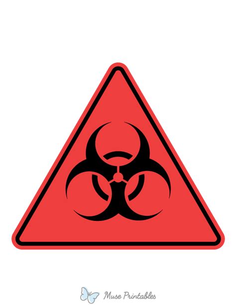 Printable Red Biohazard Sign