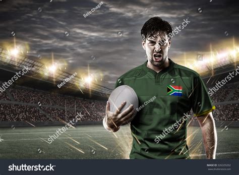 South African Rugby Player Wearing Green Stock Photo 326329202 ...