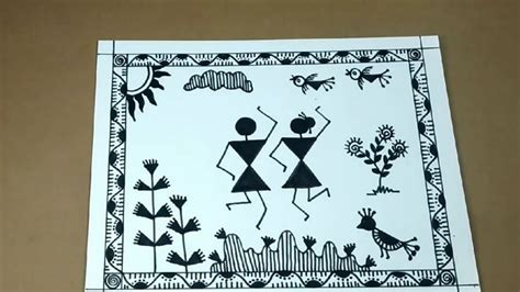 How to make easy warli art# warli art for kids#warli step by step drawing - YouTube